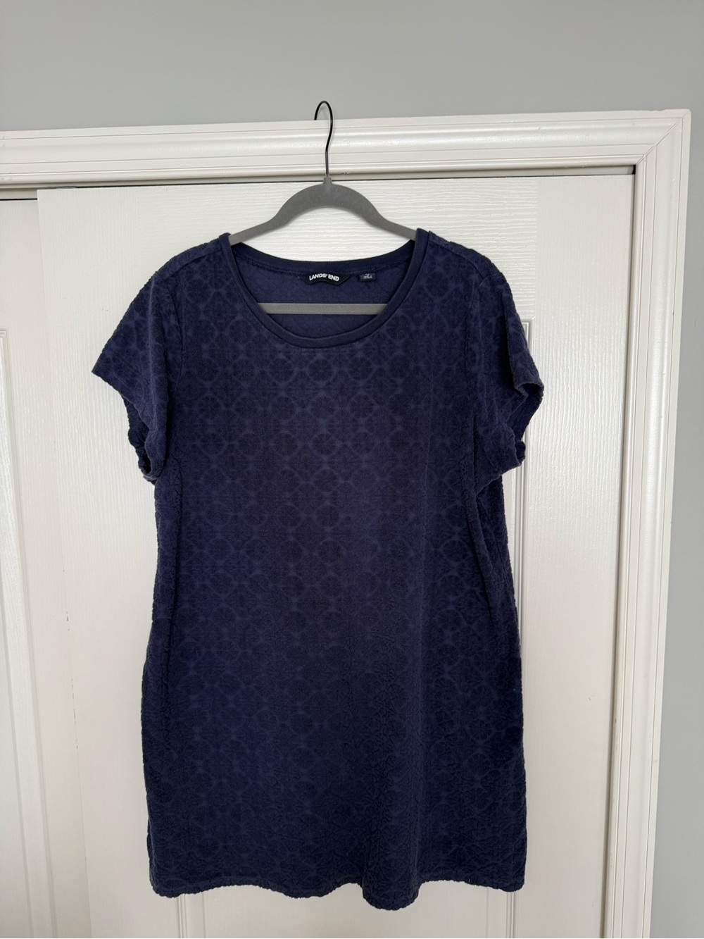 Lands' End navy textured coverup